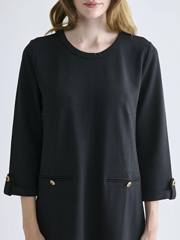 Moudda LC Waikiki - Robe jersey manches longues Femme Noir - Tunisie 3