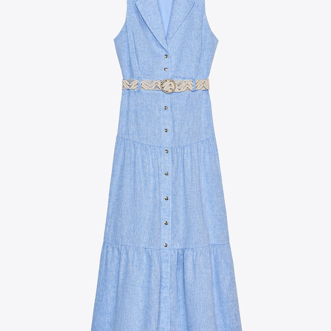 Moudda ZARA - Robe Midi Chemisier Chambray - Revers & Ceinture - Tunisie 1