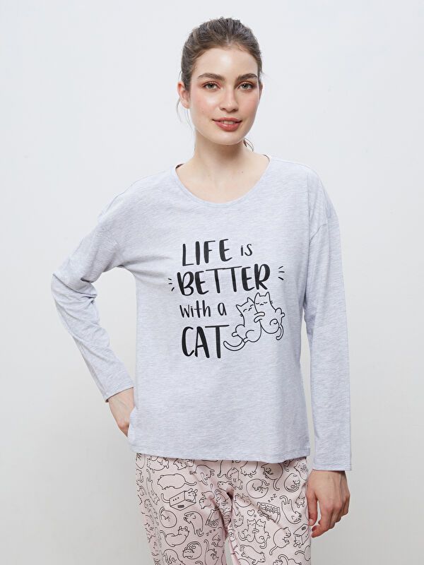 Moudda LC Waikiki - Pyjama en jersey à manches longues pour Femmes - Tunisie 2