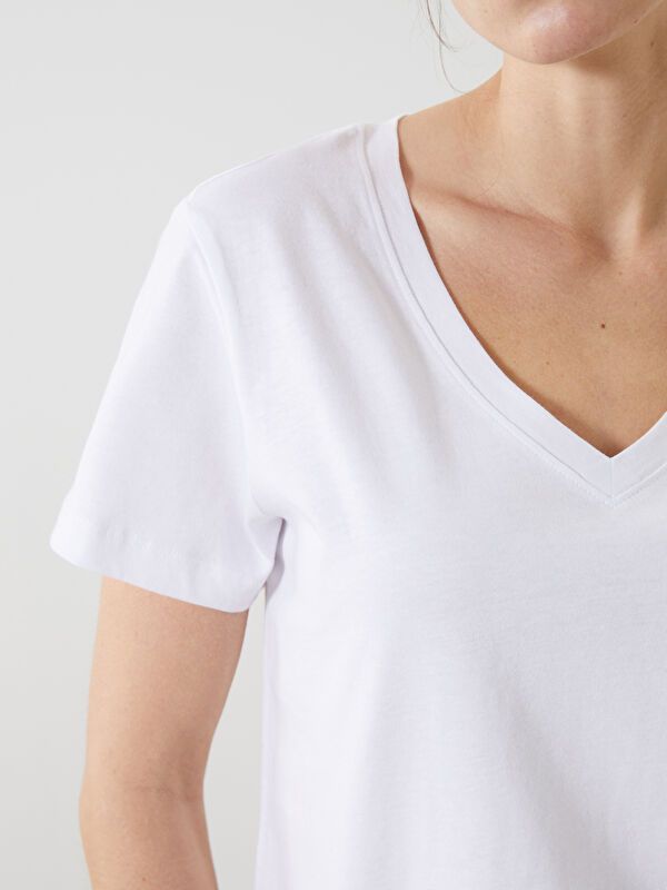 Moudda LC Waikiki - Body jersey manches courtes Femme Buxe blanc - Tunisie 3