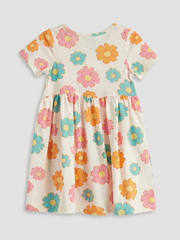 Moudda LC Waikiki - Robe manches courtes en jersey pour Fille couleur Écru imprimé - Tunisie 2