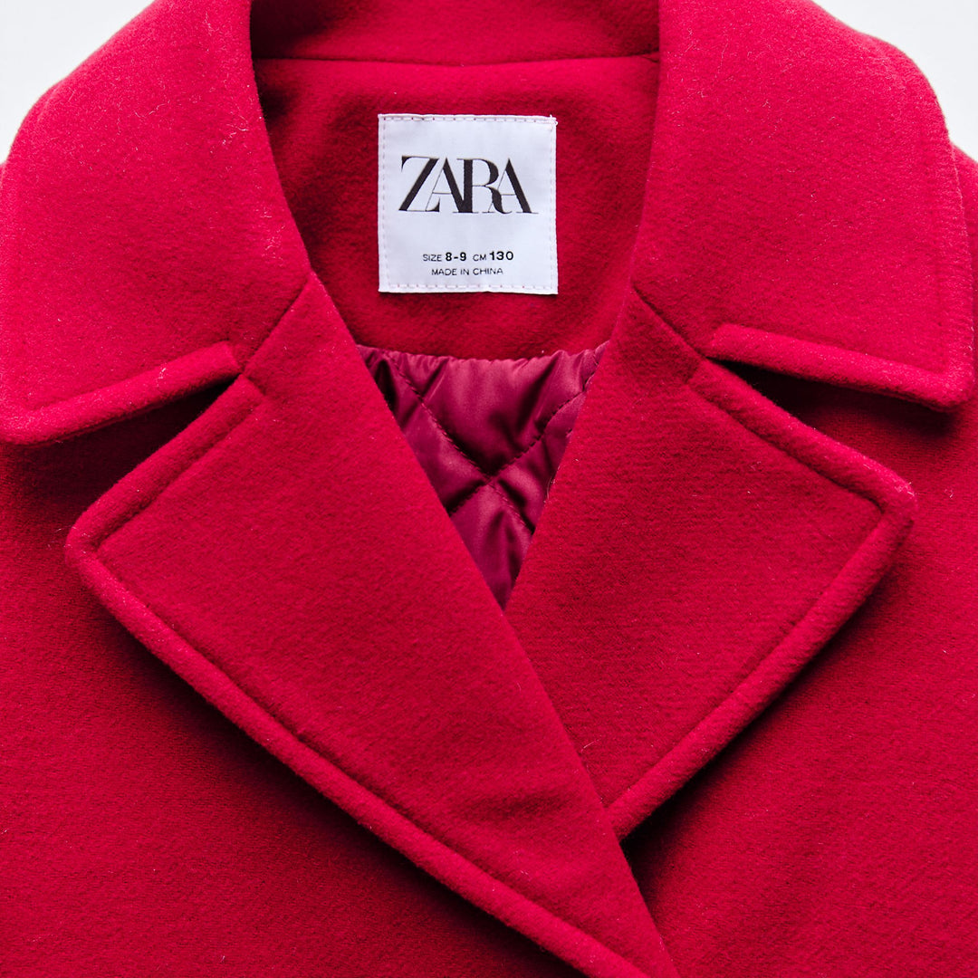 Moudda ZARA - Manteau fille lainage rouge - Tunisie 3