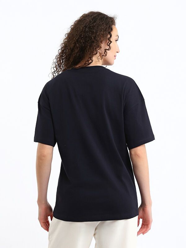 Moudda LC Waikiki - Body imprimé en jersey manches courtes Femme Marine - Tunisie 5