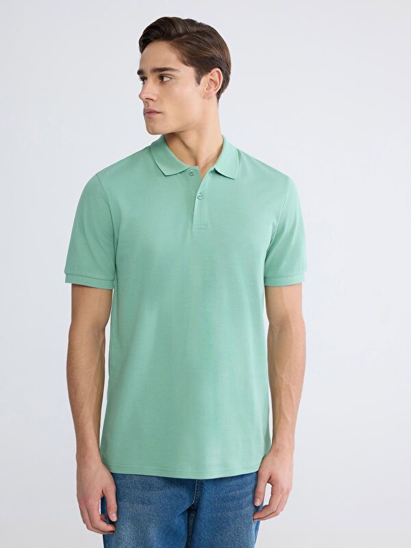 Moudda LC Waikiki - T-shirt col polo basique manches courtes en jersey pour Homme - Tunisie 1