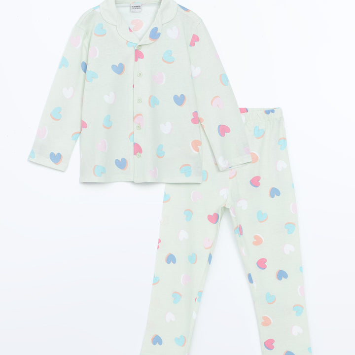 Moudda LC Waikiki - Pyjama en jersey manches longues moyen Fille Imprimé vert - Tunisie 1