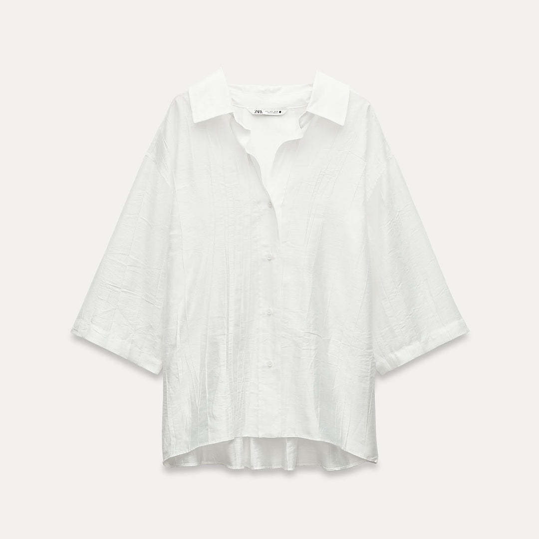 Moudda ZARA - Set chemise oversized jacquard manches courtes - Tunisie 2