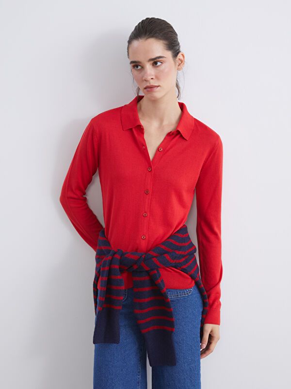 Moudda LC Waikiki - Cardigan fin en tricot Femme Rouge - Tunisie 1