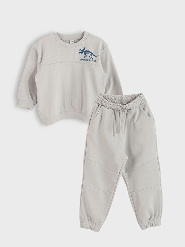 Moudda LC Waikiki - Ensemble en jersey manches courtes Garçon Gris clair - Tunisie 1