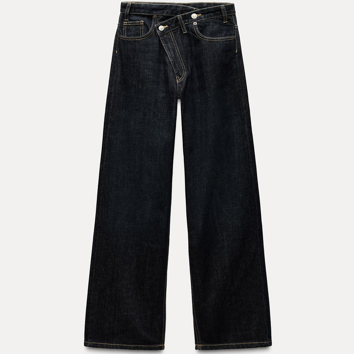 Moudda ZARA - Pantalon jambe large découpe devant taille haute longueur complète - Tunisie 2