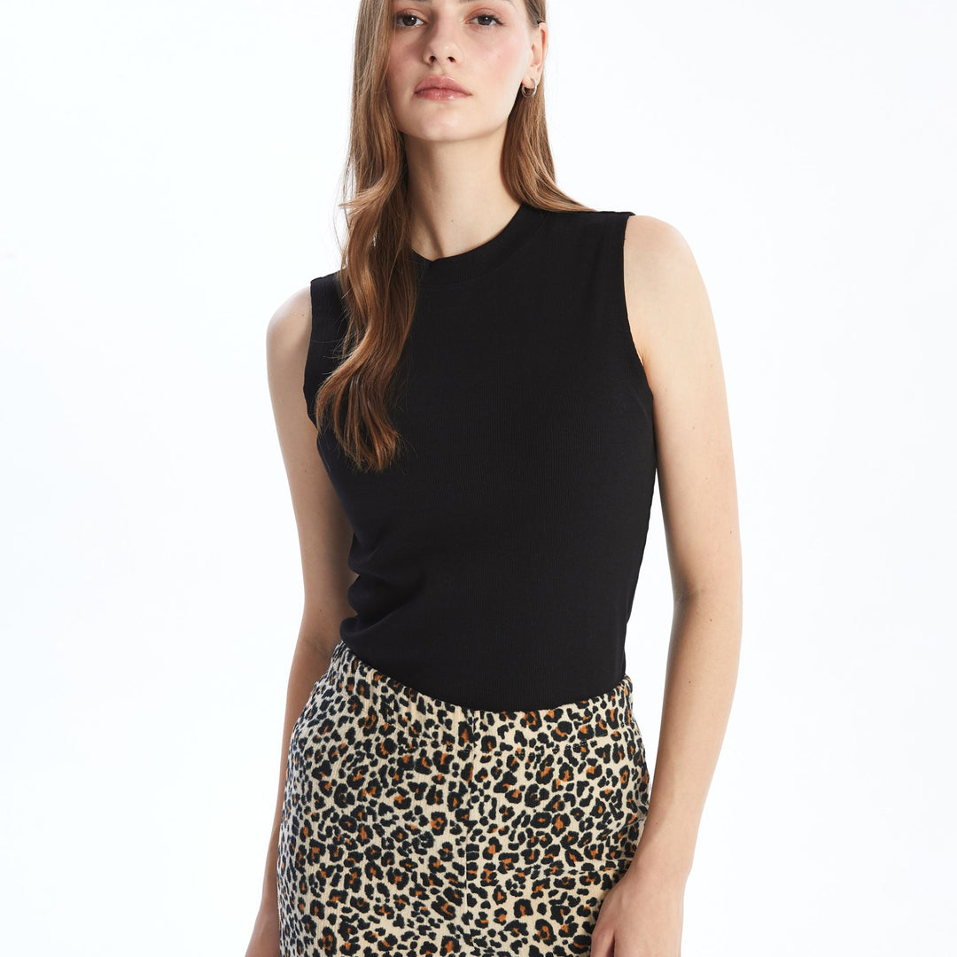 Moudda LC Waikiki - Tunique jersey manches courtes Femme Noir - Tunisie 1