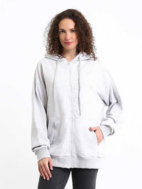 Moudda LC Waikiki - Cardigan en jersey Femme Mélange gris clair - Tunisie 1