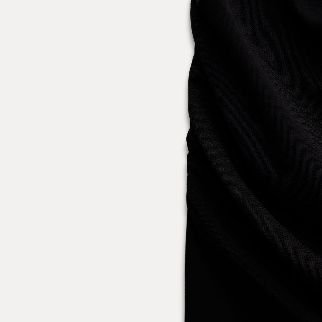 Moudda ZARA - Robe courte maille manches courtes drapée ceinture brillante - Tunisie 4