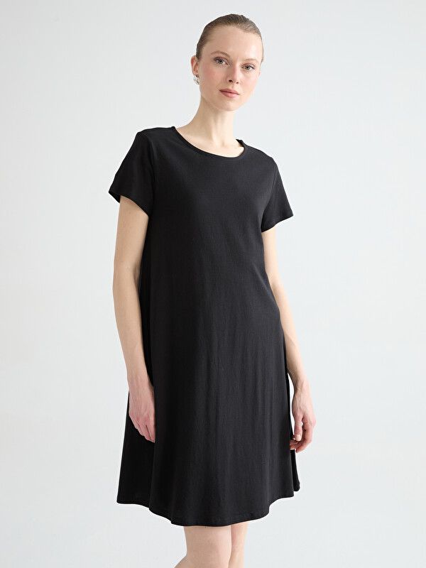 Moudda LC Waikiki - Robe maternité en jersey manches courtes pour Femme couleur Noir - Tunisie 2