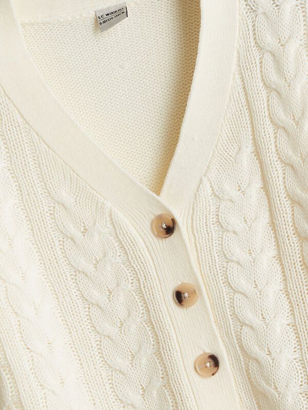 Moudda LC Waikiki - Cardigan en tricot Fille Ecru - Tunisie 2