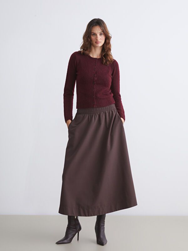 Moudda LC Waikiki - Cardigan tricot moyen Femme Bordeaux - Tunisie 2