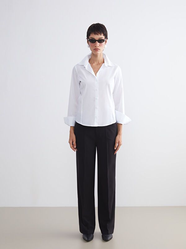 Moudda LC Waikiki - Chemise tissée manches longues Femme Ecru - Tunisie 2