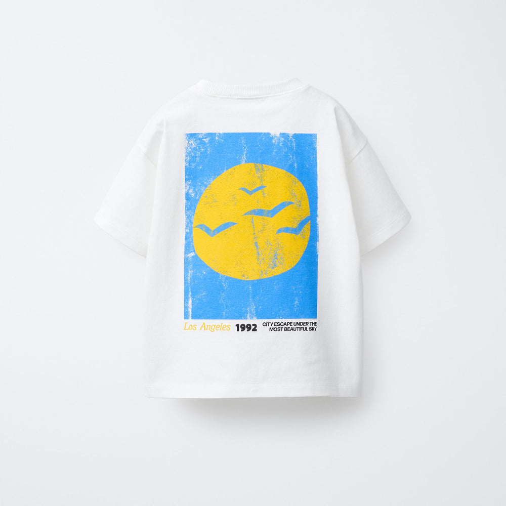 Moudda ZARA - T-Shirt Enfant - Soleil, Oiseaux & Étiquette Brodée - Tunisie 2