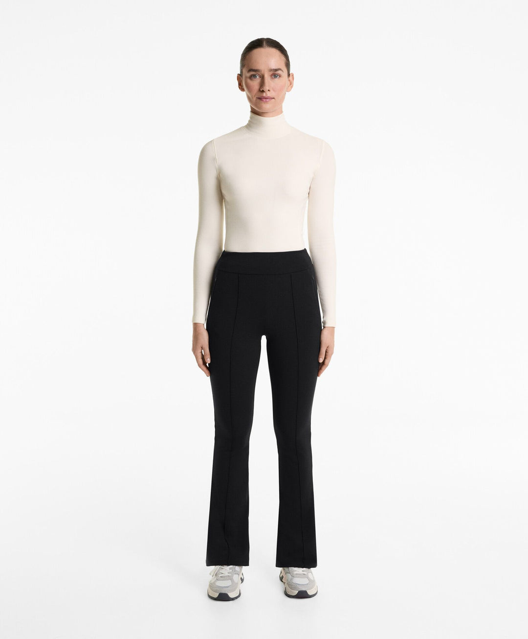 Moudda Oysho - Pantalon Long Flare Chaud - Taille Haute, Cheville, Zip & Couture - Tunisie 2