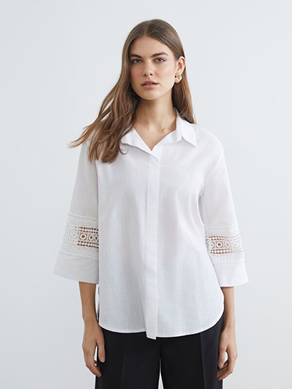 Moudda LC Waikiki - Chemisier (blouse) manches longues en tissu pour Femme - Tunisie 1