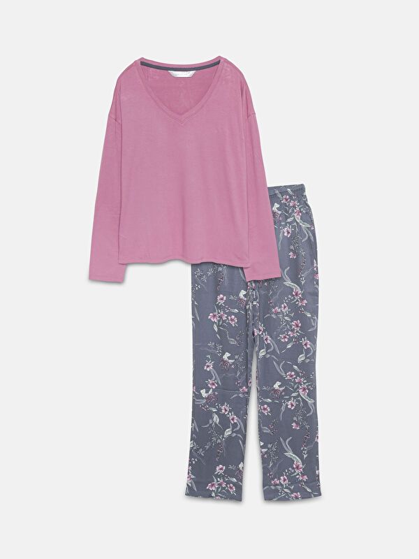 Moudda LC Waikiki - Pyjama tissé à manches longues pour Femmes - Tunisie 1