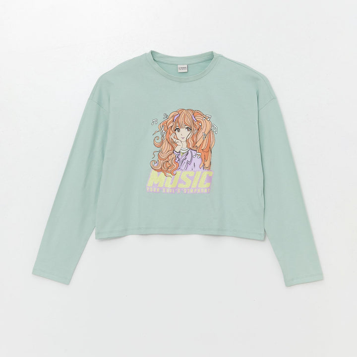 Moudda LC Waikiki - Body en jersey manches longues Fille Vert clair - Tunisie 1