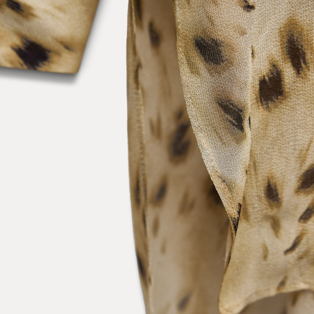 Moudda ZARA - Chemise crêpe viscose imprimée détail bouton manche - Tunisie 5
