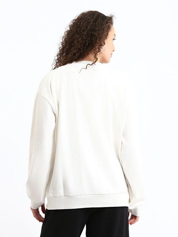 Moudda LC Waikiki - Sweatshirt en jersey Femme Ecru - Tunisie 5