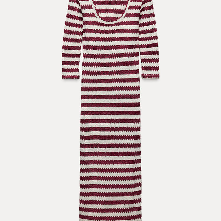 Moudda ZARA - Robe crème/grise matière douce, encolure ronde - Tunisie 2