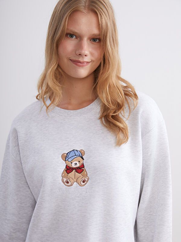 Moudda LC Waikiki - Sweatshirt en jersey Femme Mélange gris clair - Tunisie 1