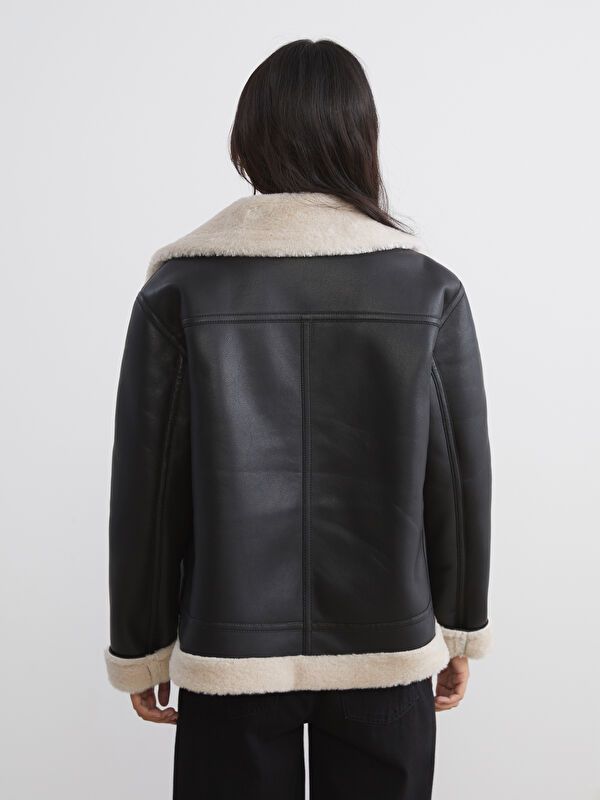 Moudda LC Waikiki - Manteau PU lourd Femme Noir - Tunisie 5