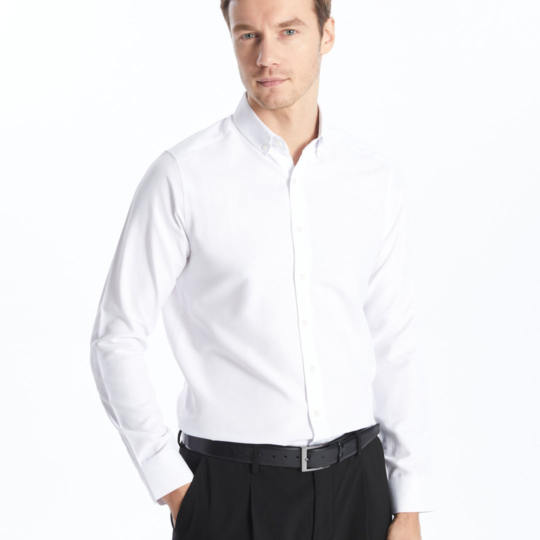 Moudda LC Waikiki - Chemise tissée manches longues Homme Buxe blanc - Tunisie 1