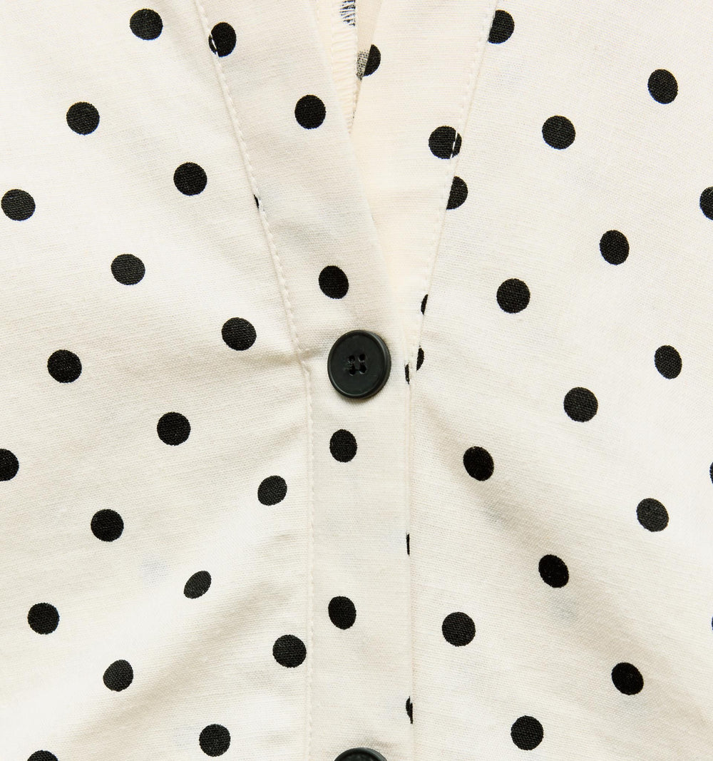 Moudda ZARA - Robe mi-longue chemise cintrée à pois en lin extensible - Tunisie 2