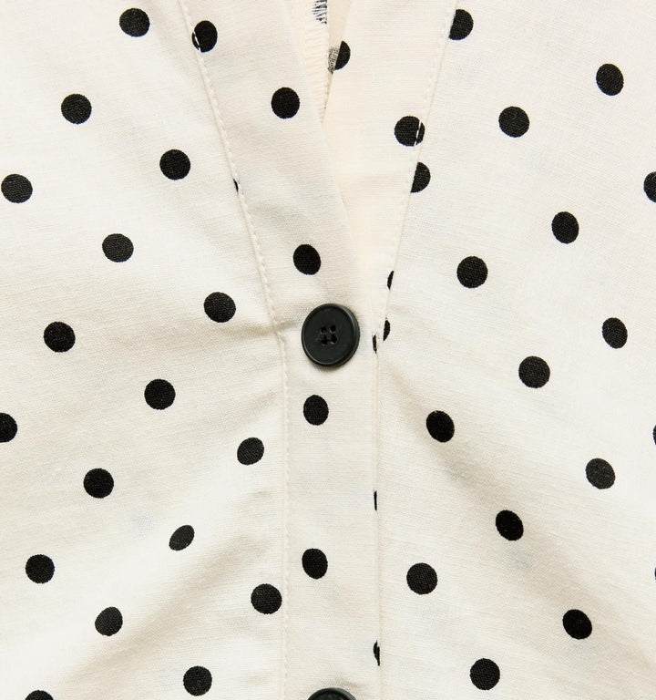 Moudda ZARA - Robe mi-longue chemise cintrée à pois en lin extensible - Tunisie 2