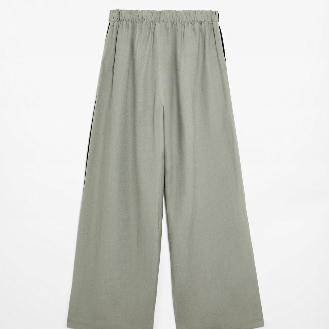 Moudda Oysho - Pantalon Lin avec Finitions Latérales Taille Haute - Tunisie 1