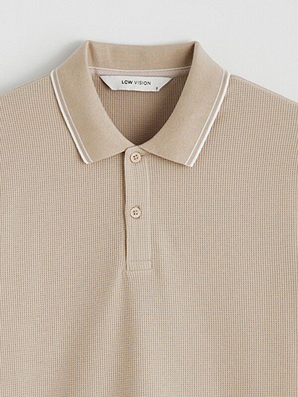 Moudda LC Waikiki - T-shirt manches courtes en jersey pour Homme couleur Beige - Tunisie 2