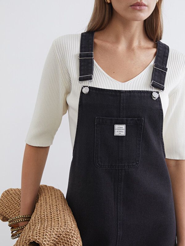 Moudda LC Waikiki - Robe maternité en jean manches courtes pour Femme couleur Rodeo noir - Tunisie 3