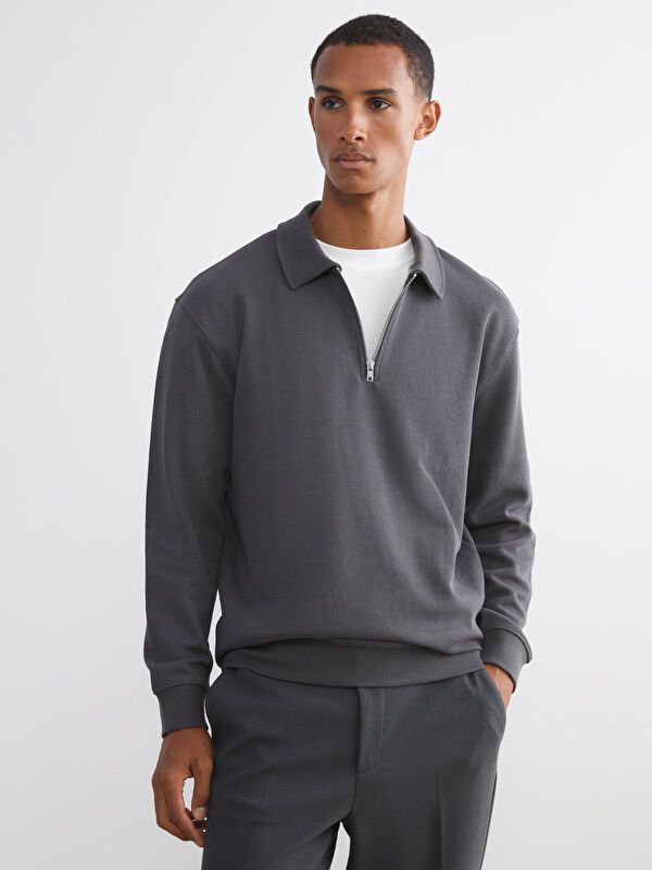 Moudda LC Waikiki - Sweatshirt en jersey couleur Anthracite pour hommes - Tunisie 1