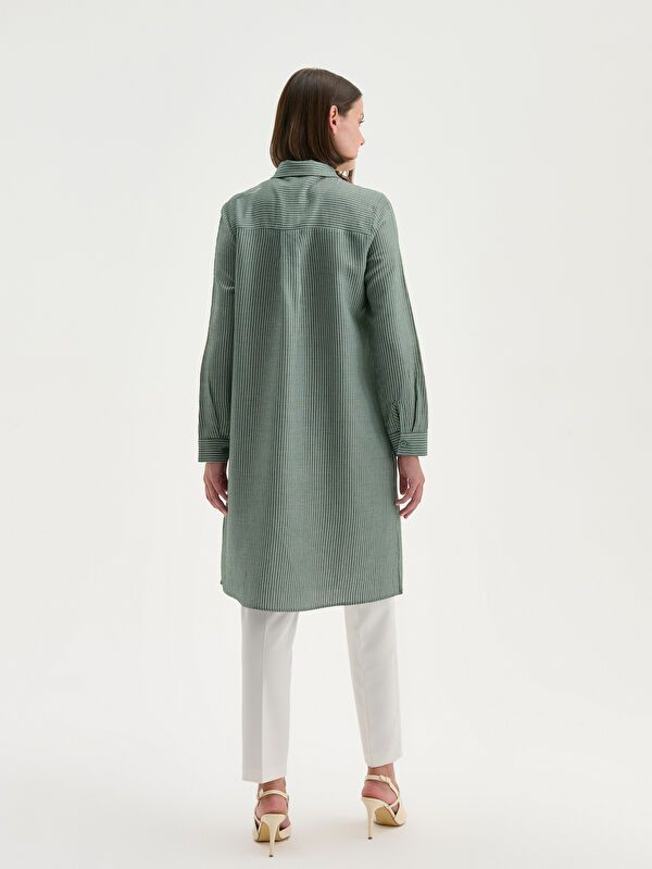 Moudda LC Waikiki - Tunique à manches longues Femme Rayures vertes - Tunisie 4