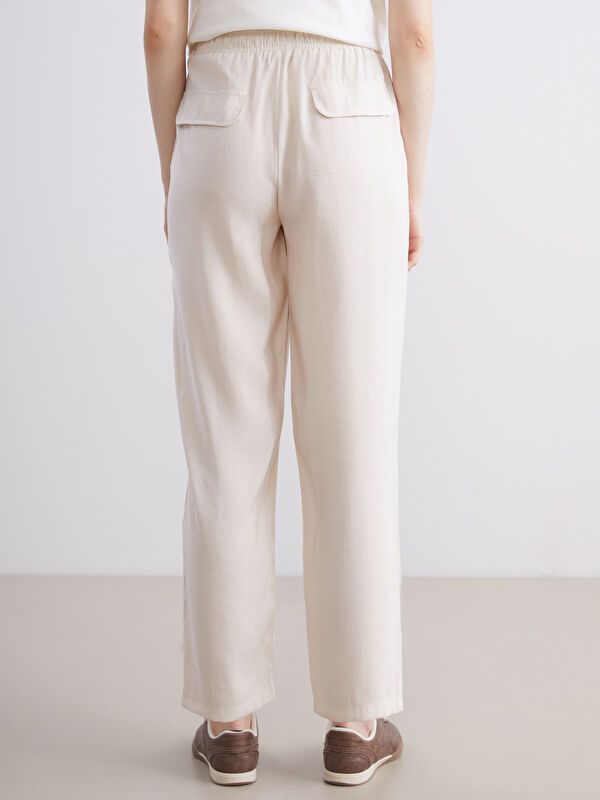 Moudda LC Waikiki - Pantalon tissé moyen Femme Beige - Tunisie 4