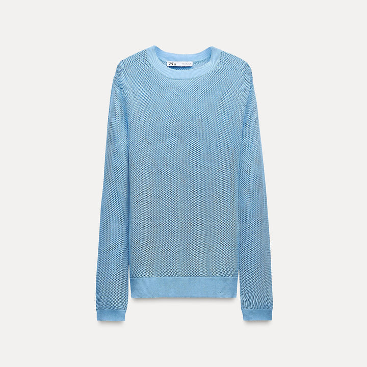 Moudda ZARA - Pull boxy rouge fermé, bleu - Tunisie 1