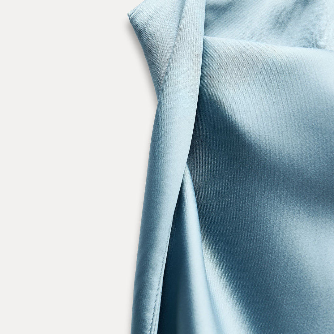 Moudda ZARA - Robe décolleté torsadé manches courtes en satin - Tunisie 3