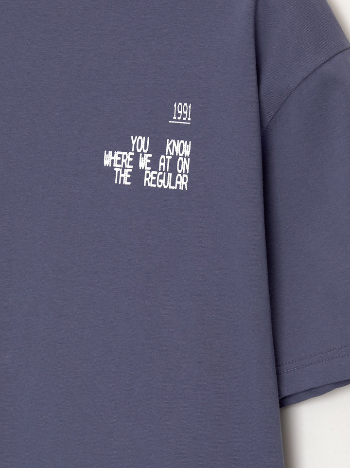 Moudda PULL & BEAR - T-Shirt Demi-Manches Lavé Texte Crack - Tunisie 3