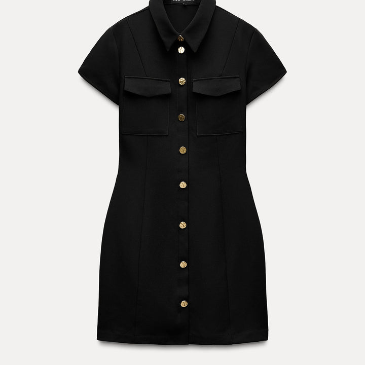 Moudda ZARA - Robe courte manches courtes ajustée poche et bouton doré - Tunisie 2