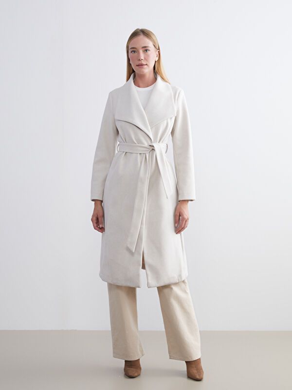 Moudda LC Waikiki - Manteau effet laine Femme Mélange écru - Tunisie 2