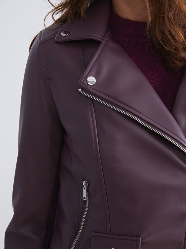 Moudda LC Waikiki - Manteau PU léger Femme Bordeaux - Tunisie 3