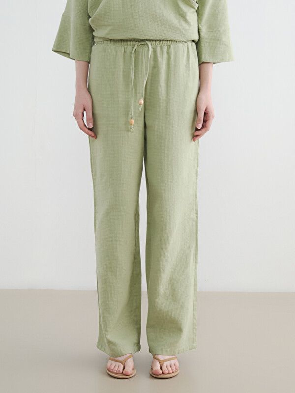 Moudda LC Waikiki - Pantalon fin en tissu pour Femme couleur Vert clair - Tunisie 2