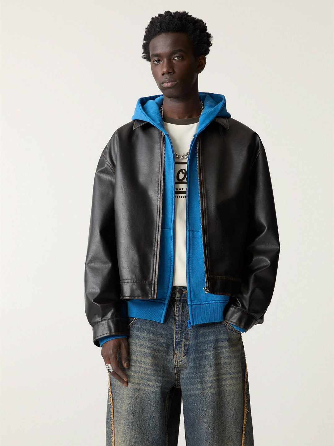 Moudda PULL & BEAR - Veste Boxy PU Lavée - Col Chemisier - Tunisie 2