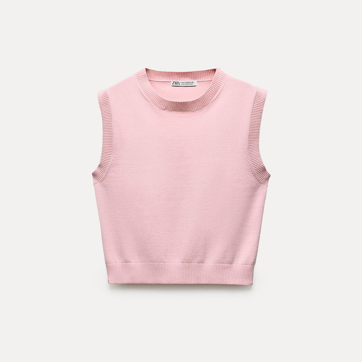 Moudda ZARA - Top structuré à côtes avec encolure emmanchures et ourlet côtelés - Tunisie 2