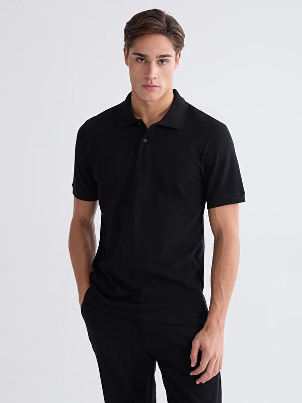 Moudda LC Waikiki - T-shirt col polo basique manches courtes en jersey pour Homme - Tunisie 1