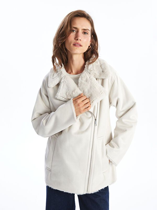 Moudda LC Waikiki - Manteau PU lourd Femme Gris clair - Tunisie 1